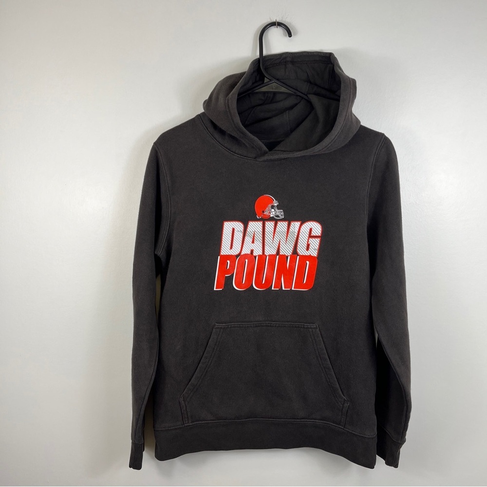 Nike Cleveland Browns DAWG POUND Brown Hoodie Pullover- Youth Large